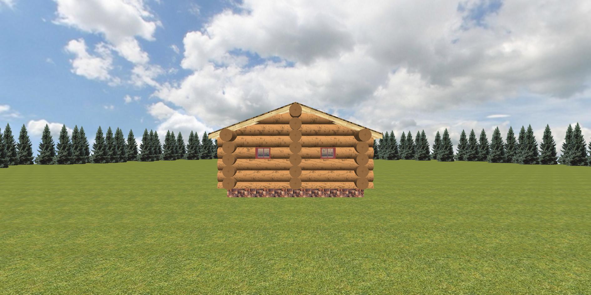 Проект бани из бревна Лещина 58 м²