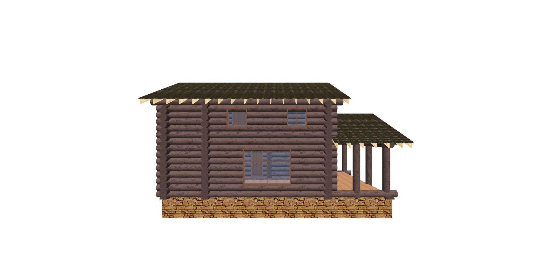 Проект бани из бревна Маранта 135 м²