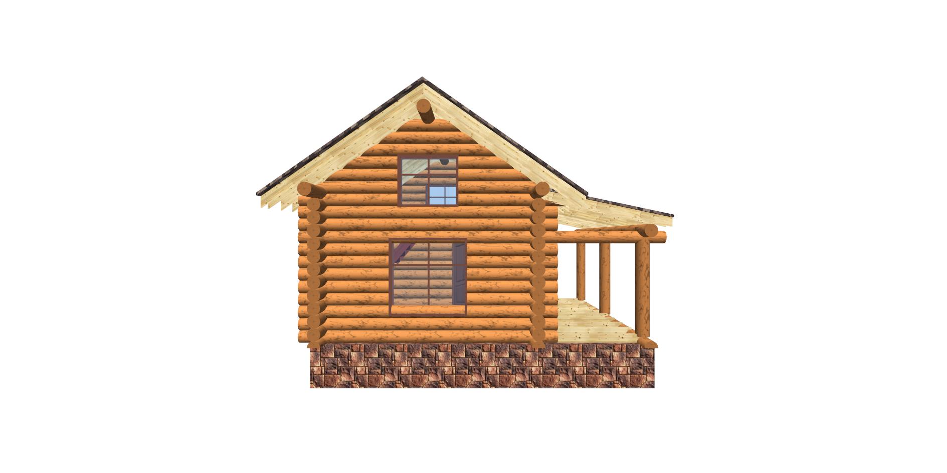 Проект дома из бревна Олеандр 41 м²