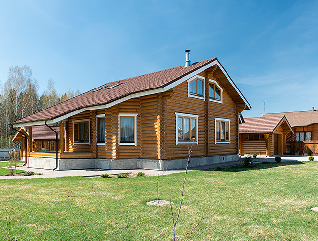 Проект дома из бревна Онтарио 169,1 м²