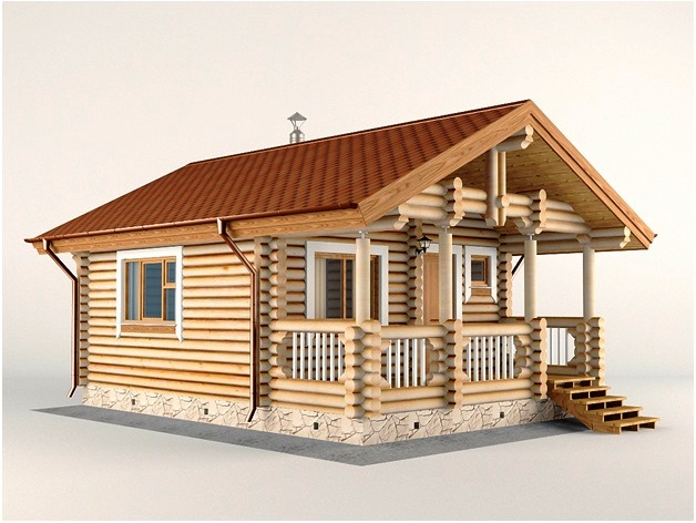 Проект дома из бревна Туор 41,3 м²