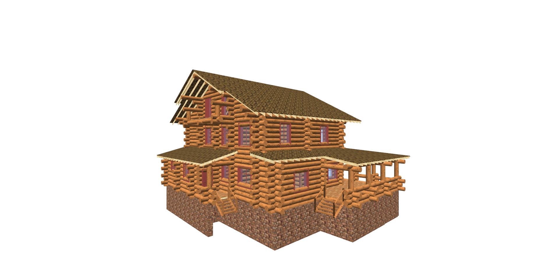 Проект дома из бревна Эдельвейс 380 м²